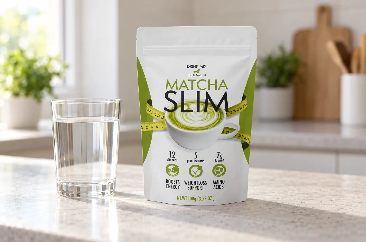 Matcha Slim — Verpackung im Alltag