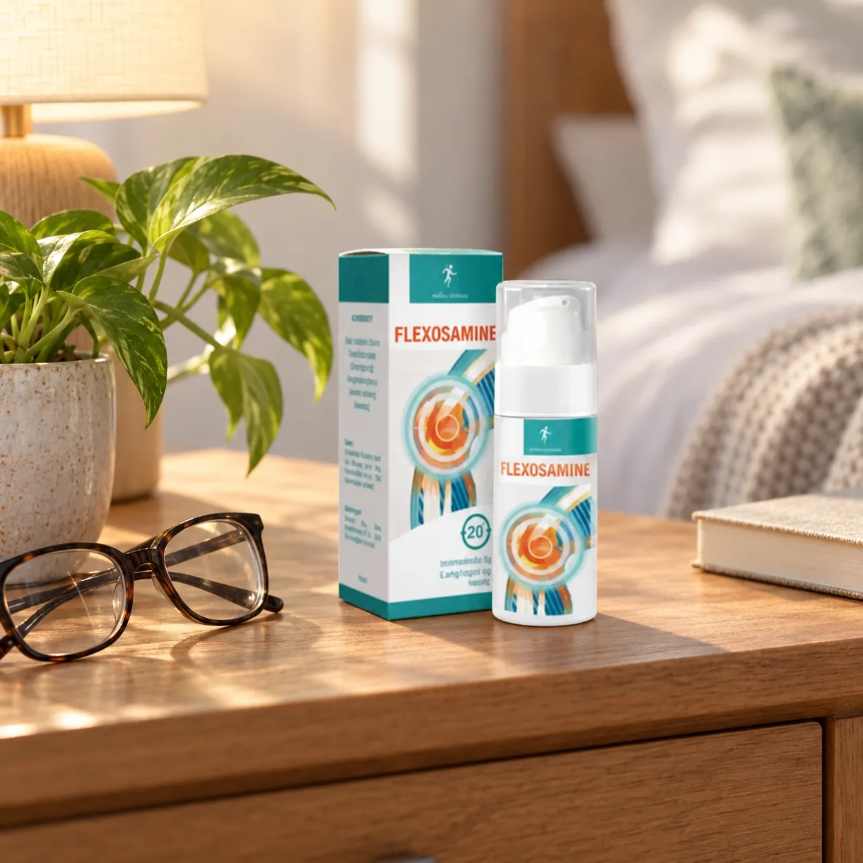 Flexosamine Gel — Verpackung im Alltag