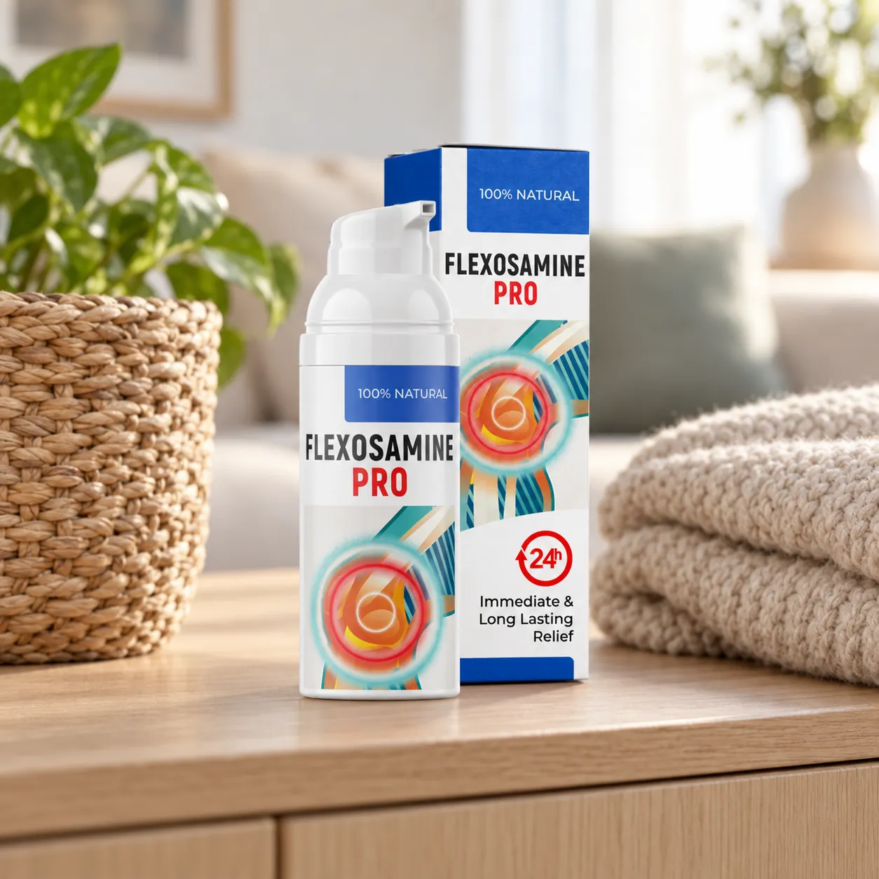 Flexosamine PRO — Verpackung im Alltag