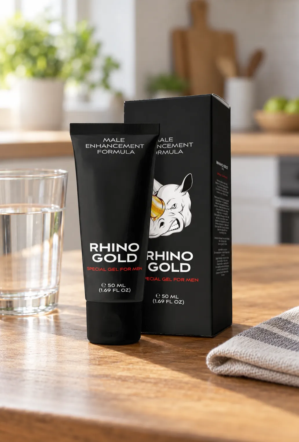 Rhino Gold Gel — Verpackung im Alltag
